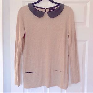 🤎NEW🤎 Love Token Leather Collar Sweater